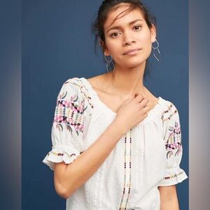 Anthropologie Pajaro Embroidered Bloise EUC